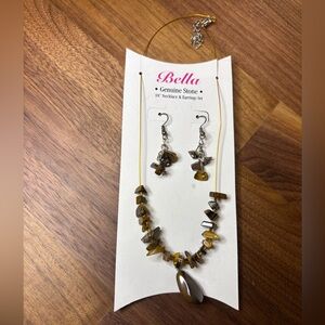 Genuine Stone earring & necklace set